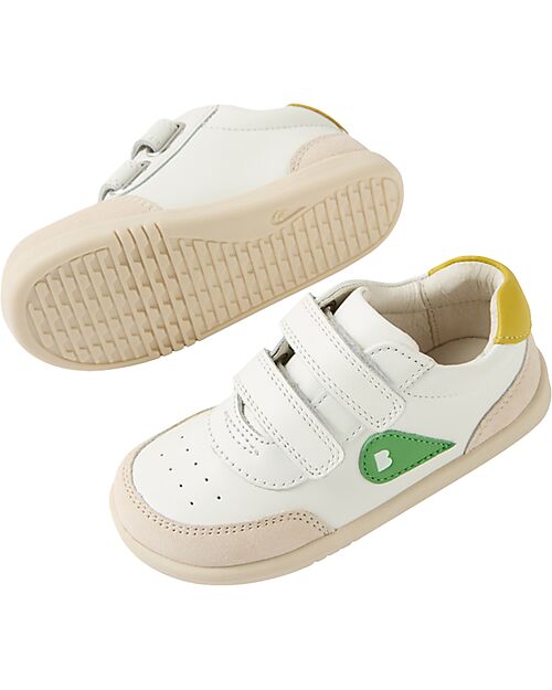 Bobux I Walk Champ Shoes - Chalk White and Retro Green - Advanced Walkers Shoes