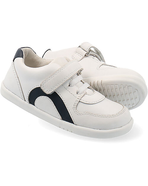 Bobux I Walk Comet Shoe - White and Navy - Expert Walkers Shoes