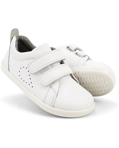 Bobux I Walk Grass Court - Optical White - Super Flexible Sole Shoes