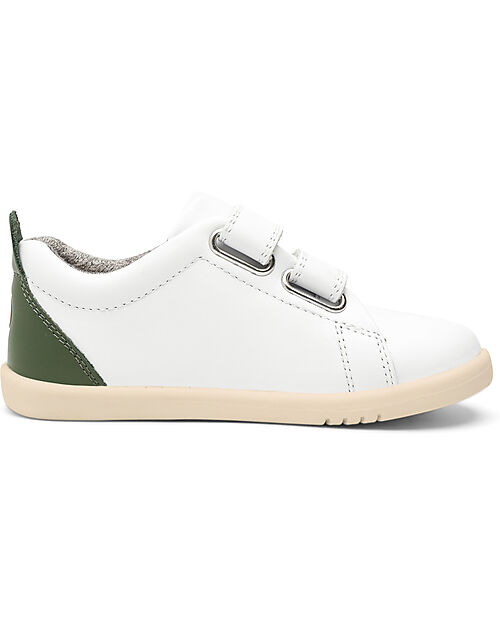 Bobux I Walk Grass Court Shoes - White and Forest - Expert Walkers Sneakers