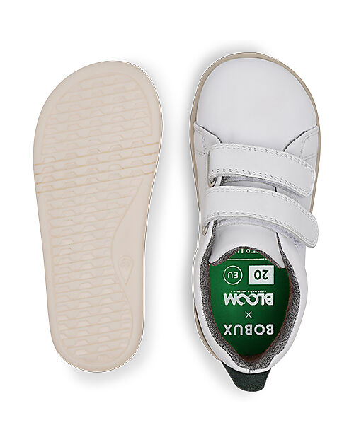 Bobux I Walk Grass Court Shoes - White and Forest - Expert Walkers Sneakers