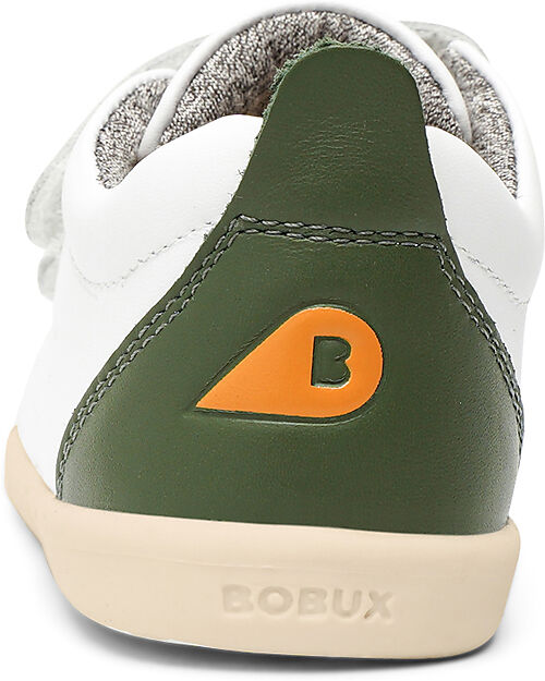 Bobux I Walk Grass Court Shoes - White and Forest - Expert Walkers Sneakers