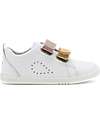 Bobux I Walk Grass Court Switch Shoe - White - Rose Gold and Gold Strap Sneakers