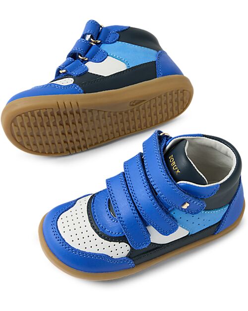 Bobux I Walk Harley Shoes - Dazzling Blue and White - Premium Leather - Advanced Walkers Shoes