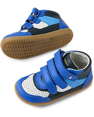 Bobux I Walk Harley Shoes - Dazzling Blue and White - Premium Leather - Advanced Walkers Shoes
