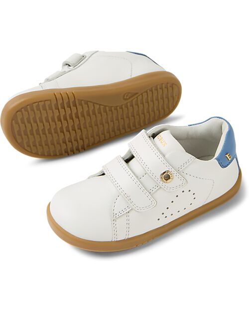 Bobux I Walk Maverick Shoe - White Coronet Blue - Premium Leather - Advanced Walkers Shoes