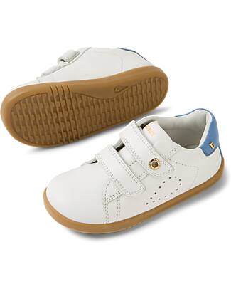 Bobux I Walk Maverick Shoe - White Coronet Blue - Premium Leather - Advanced Walkers Shoes