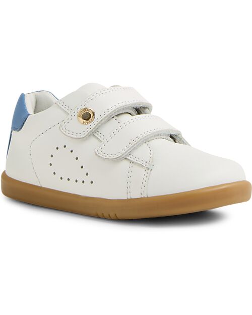 Bobux I Walk Maverick Shoe - White Coronet Blue - Premium Leather - Advanced Walkers Shoes