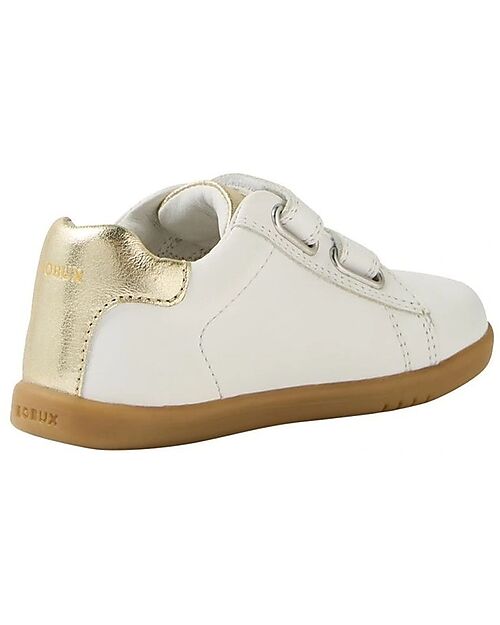 Bobux I Walk Maverick Shoes - White and Gold - Premium Leather - Advanced Walkers Shoes