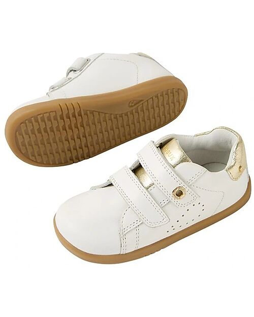 Bobux I Walk Maverick Shoes - White and Gold - Premium Leather - Advanced Walkers Shoes