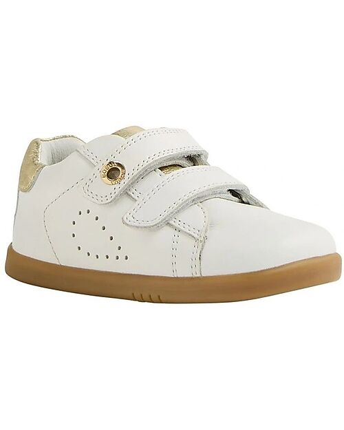 Bobux I Walk Maverick Shoes - White and Gold - Premium Leather - Advanced Walkers Shoes