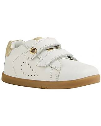 Bobux I Walk Maverick Shoes - White and Gold - Premium Leather - Advanced Walkers Shoes