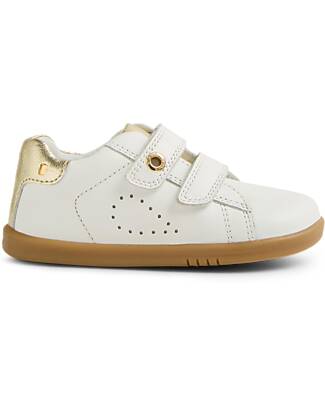 Bobux I Walk Maverick Shoes - White and Gold - Premium Leather - Advanced Walkers Shoes