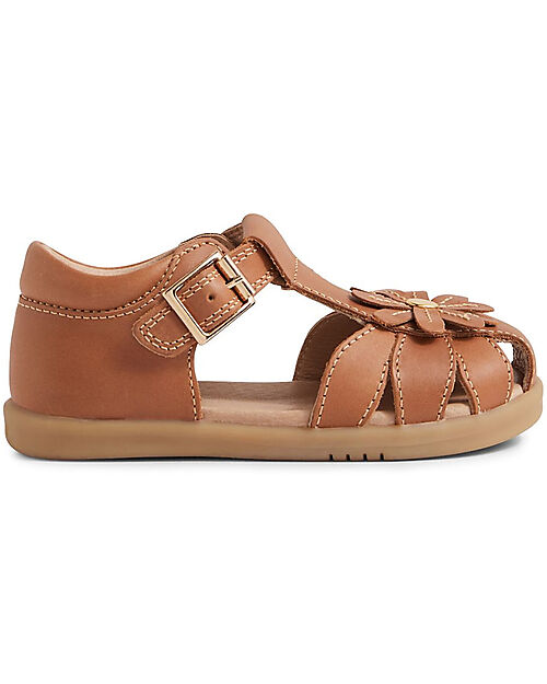 Bobux I Walk Petal sandals - Caramel - with Flower Sandals