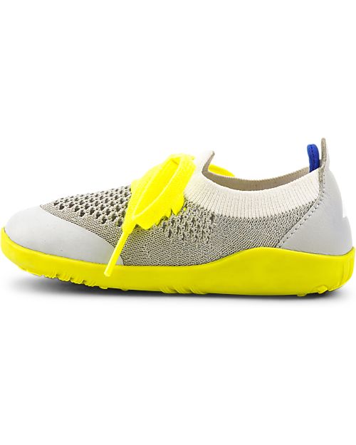 Bobux I-Walk Play Knit Shoe - Grey/White - Stretchy Knitted Midsection! Shoes
