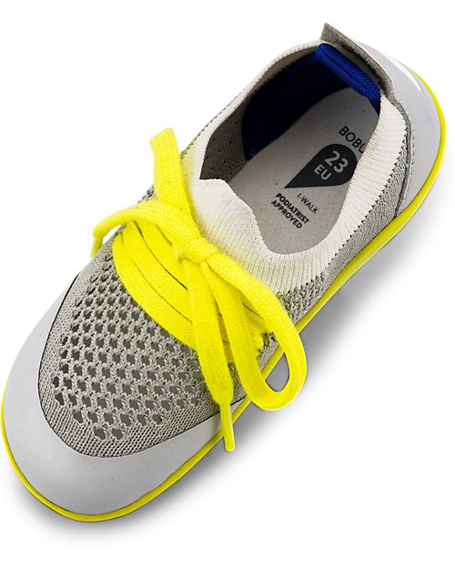 Bobux I-Walk Play Knit Shoe - Grey/White - Stretchy Knitted Midsection! Shoes