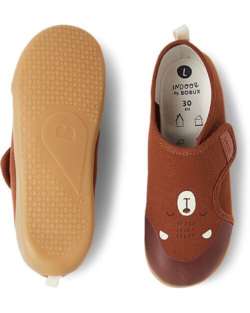 Bobux I Walk Pure Nook Indoor Shoe - Bear - Mocha - Perfect Slippers at Home or at School Slippers