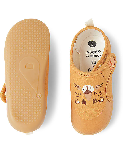 Bobux I Walk Pure Nook Indoor Shoe - Leo - Oak Buff - Perfect Slippers at Home or at School Slippers
