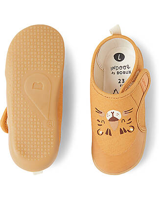 Bobux I Walk Pure Nook Indoor Shoe - Leo - Oak Buff - Perfect Slippers at Home or at School Slippers