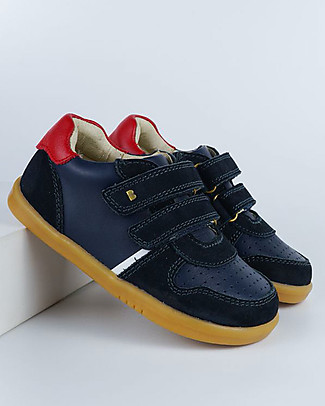 Bobux I Walk Riley - Dusk and Red Shoe - Retro Style Shoes