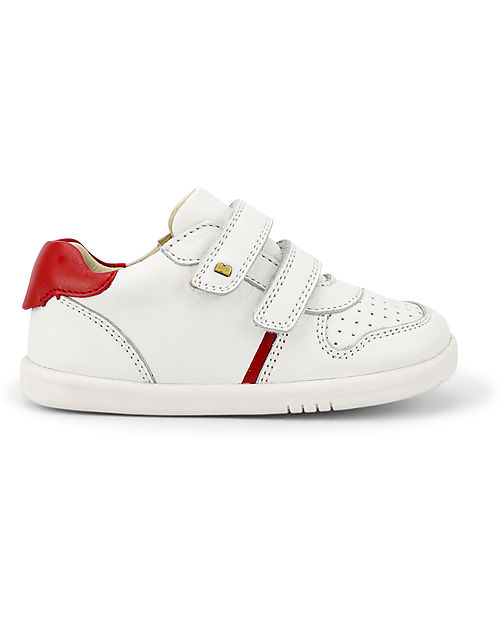 Bobux I Walk Riley Shoe - White and Red - Expert Walkers Sneakers