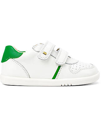 Bobux I-Walk Riley Shoe - White/Emerald - Expert Walkers Sneakers