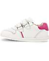 Bobux I-Walk Riley Shoe - White/Pink - Retro Style Sneakers