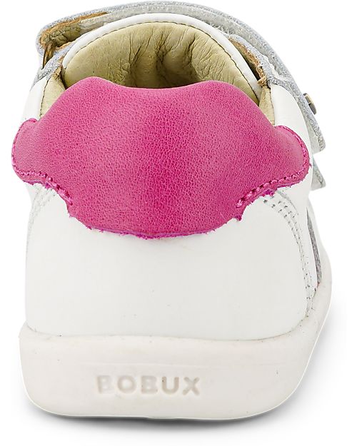 Bobux I-Walk Riley Shoe - White/Pink - Retro Style Sneakers