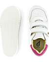 Bobux I-Walk Riley Shoe - White/Pink - Retro Style Sneakers