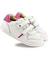 Bobux I-Walk Riley Shoe - White/Pink - Retro Style Sneakers