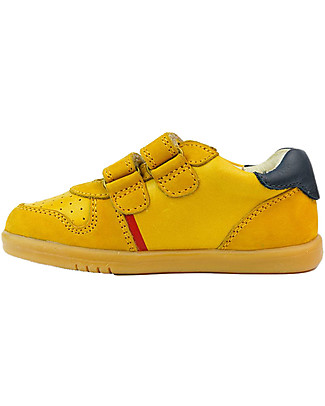 Bobux I Walk Riley - Yellow Charteuse and Navy Shoe - Retro Style Shoes