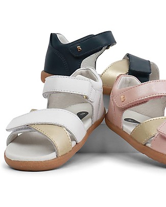 Bobux I-Walk Sail Sandal, White/Gold - Super flexible sole! Special Occasion