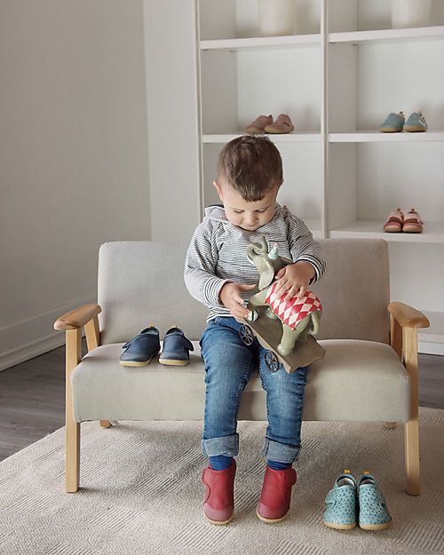 Bobux I Walk Shoe - Chilli - Organic Cotton - Perfect Slippers at Home or in Kindergarten! Slippers