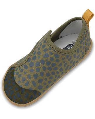 Bobux I Walk Shoe - Dusk Olive Dalmation - Organic Cotton - Perfect Slippers at Home or in Kindergarten! Slippers