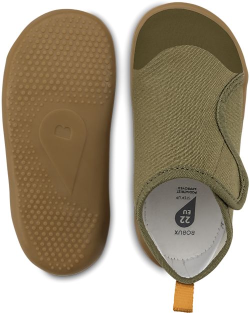 Bobux I Walk Shoe - Dusk Olive - Organic Cotton - Perfect Slippers at Home or in Kindergarten! Slippers