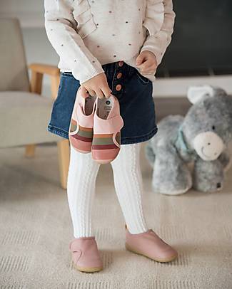 Bobux I Walk Shoe - Rose - Organic Cotton - Perfect Slippers at Home or in Kindergarten! Slippers