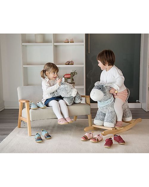 Bobux I Walk Shoe - Rose - Organic Cotton - Perfect Slippers at Home or in Kindergarten! Slippers