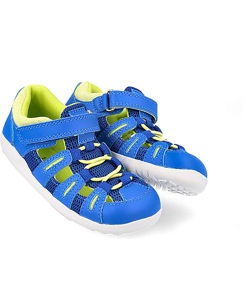 Bobux I Walk Summit Sandal - Snorkel Blue and Sunny Lime - Expert Walkers Sandals