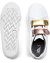 Bobux Kid Plus Grass Court Switch - White - Interchangeable Straps Rose and Rosegold - Padded and Flexible Sole! Sneakers