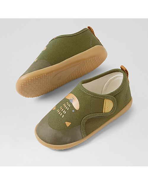 Bobux Kid Plus Pure Nook Indoor Shoes - Cat - Dried Herb - Perfect Slippers at Home or at School Slippers