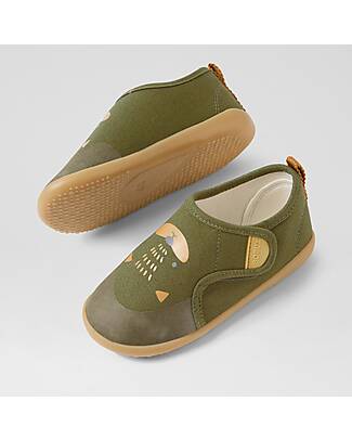 Bobux Kid Plus Pure Nook Indoor Shoes - Cat - Dried Herb - Perfect Slippers at Home or at School Slippers