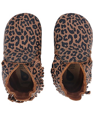 Bobux Soft Sole, Caramel Leopard Print - The next best thing after bare feet! Soft Sole Shoes