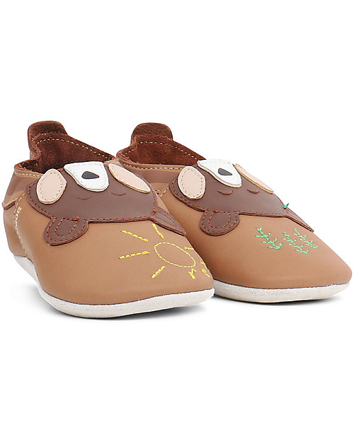 Bobux Soft Sole, Caramel with Bear - The next best thing after bare feet! Soft Sole Shoes