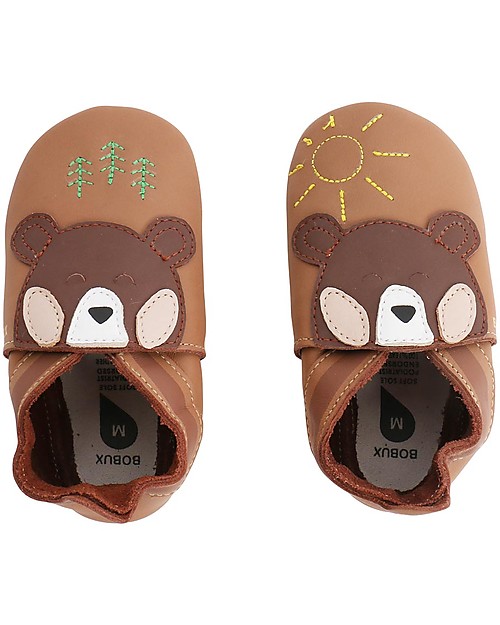 Bobux Soft Sole, Caramel with Bear - The next best thing after bare feet! Soft Sole Shoes