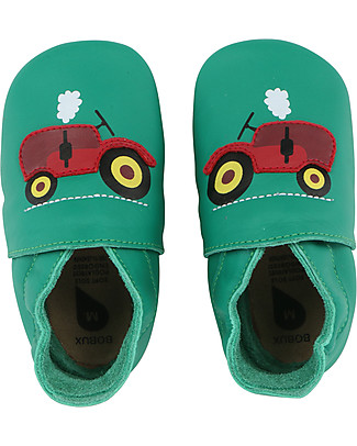 Bobux Soft Sole, Emerald Green Tractor - The next best thing after bare feet! Soft Sole Shoes