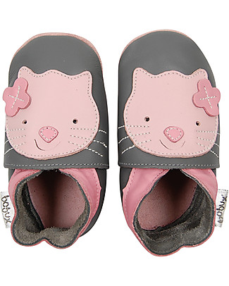 Bobux Soft Sole Grand (2-6 years), Grey with Kitten - The next best thing after bare feet! Shoes