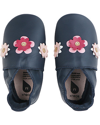 Bobux Soft Sole Grand (2-6 years), Navy with Flowers - The next best thing after bare feet! Bobux Soft Sole