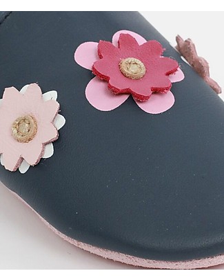 Bobux Soft Sole Grand (2-6 years), Navy with Flowers - The next best thing after bare feet! Bobux Soft Sole