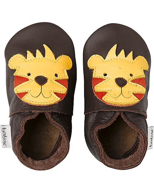 Bobux Soft Sole Grand (5-6 years), Chocolate with Tiger - The next best thing after bare feet! Soft Sole Shoes