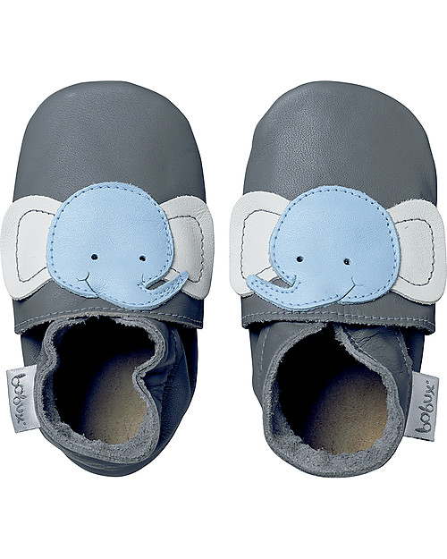 Bobux Soft Sole, Grey with Elephant - The next best thing after bare feet! Soft Sole Shoes